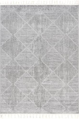 Light Grey 3' x 5' Shafali Tiled Trellis Rug swatch