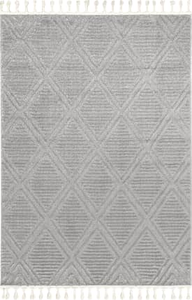 Light Gray 8' x 10' Balboa Textured Tile Rug swatch