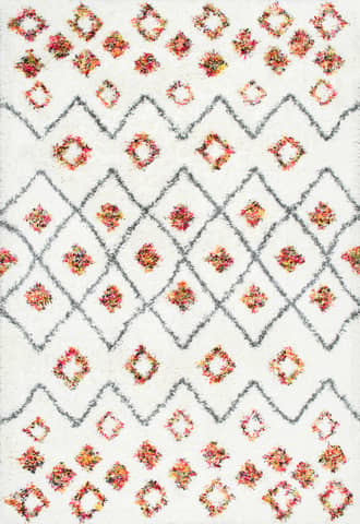 White Expo Shag Diamond Rug swatch