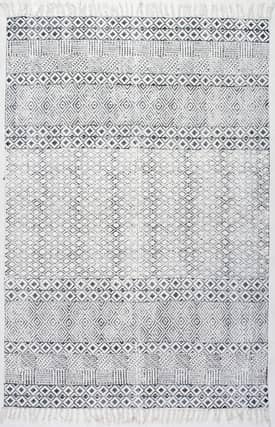 Gray 6' x 9' Cotton Banded Rug swatch