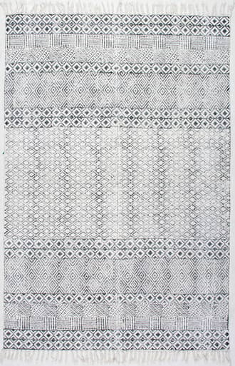Gray 8' 6" x 11' 6" Cotton Banded Rug swatch