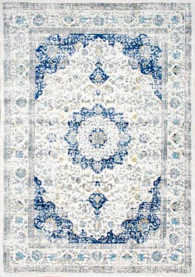 Blue and sales white rug