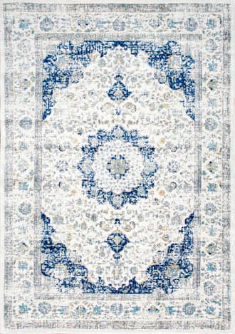 Blue 2' x 6' Distressed Persian Rug swatch