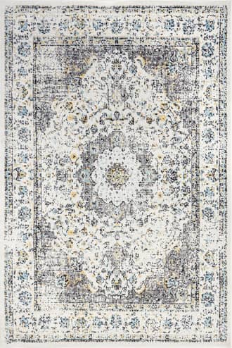 Gray 6' 7" x 9' Distressed Persian Rug swatch