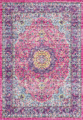 Pink 2' x 3' Distressed Persian Rug swatch