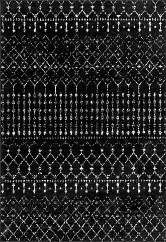 Black And White 6' 7" x 9' Moroccan Trellis Rug swatch