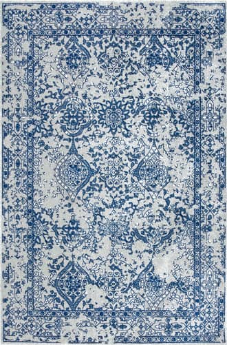 Light Blue 4' x 6' Floral Ornament Rug swatch