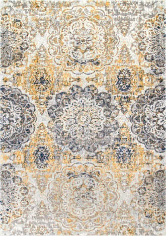 Gold 2' 8" x 8' Faded Rosette Bouquet Rug swatch