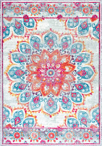 Pink 9' x 12' Withered Bloom In Bouquet Rug swatch