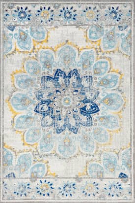 Blue 5' x 7' 5" Withered Bloom In Bouquet Rug swatch