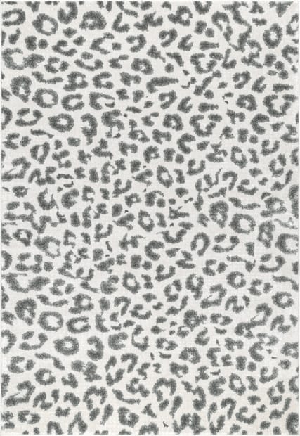 Bosphorus Cine Leopard Printed Gray Rug, Gray Animal Print Rug Runner