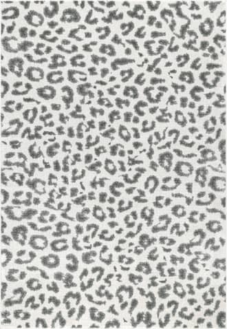 Grey 9' x 12' Coraline Leopard Printed Rug swatch