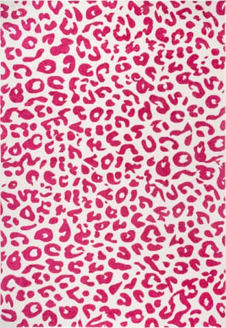 Pink Coraline Leopard Printed Rug swatch