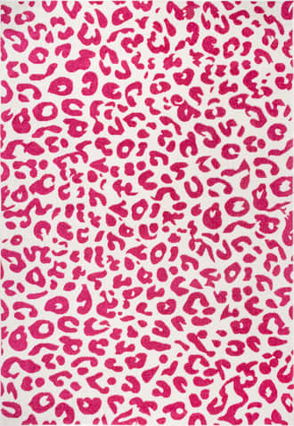 Pink 12' x 15' Coraline Leopard Printed Rug swatch