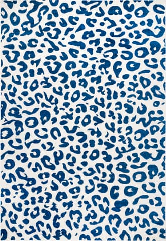 Blue 2' x 3' Coraline Leopard Printed Rug swatch