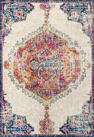 Multicolor 2' 8" x 8' Frilly Corinthian Medallion Rug swatch