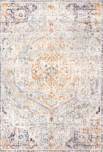 Beige Frilly Corinthian Medallion Rug swatch