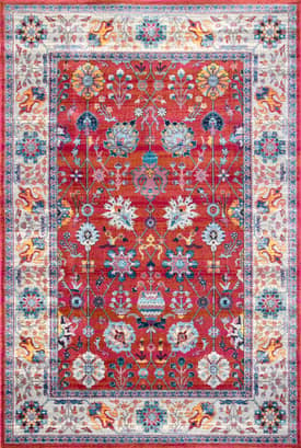 Red Classic Tinted Floral Rug swatch