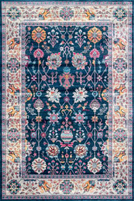 Blue Classic Tinted Floral Rug swatch