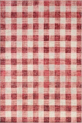 Pink Pepper Plaid Washable Rug swatch