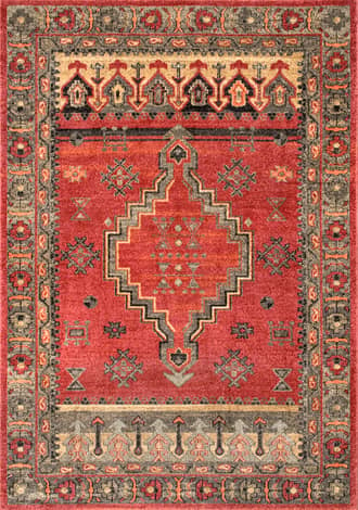 Red 5' x 7' 5" Olden Tribal Medallion Rug swatch