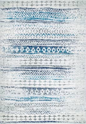 Blue Fading Striped Tribal Rug swatch