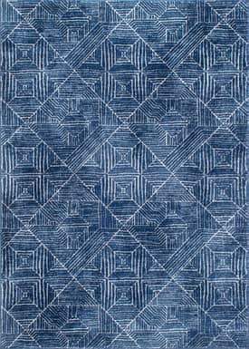 Blue 5' x 7' 5" Striped Tiles Rug swatch
