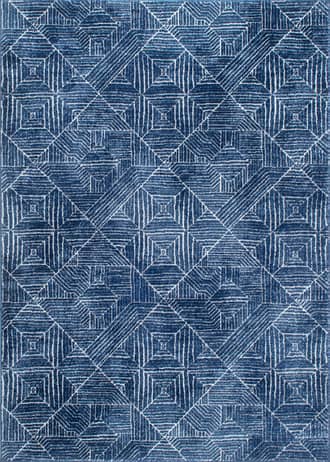 Blue Striped Tiles Rug swatch