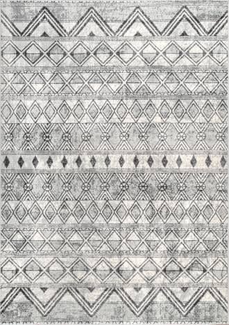 Gray Banded Geometric Rug swatch