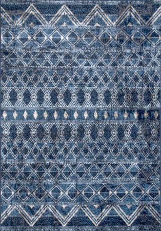 Navy Banded Geometric Rug swatch
