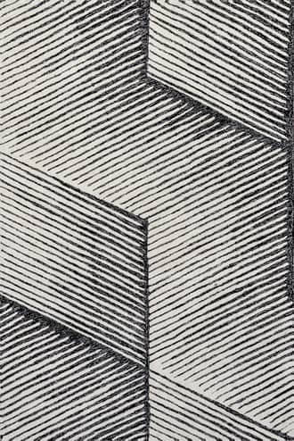 Grey 5' x 8' Vernice Modern Striped Rug swatch