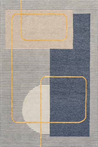 Blue 4' x 6' Ayla Abstract Striped Rug swatch
