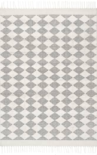 Grey 2' x 8' Fractal Diamond Wool Rug swatch