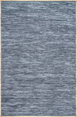 Blue 5' x 8' Solid Leather Flatweave Rug swatch