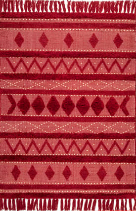 Red 2' x 3' Chandy Textured Wool Rug swatch