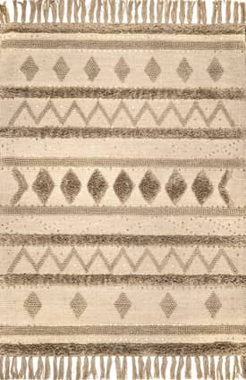 Beige 5' x 8' Chandy Textured Wool Rug swatch