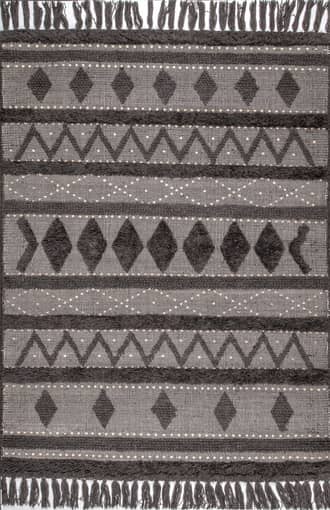Grey 6' x 9' Chandy Textured Wool Rug swatch