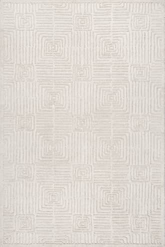 Ivory 5' x 8' Miley Textured Tiled Rug swatch