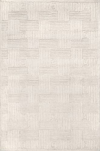 Ivory 4' x 6' Hadley Textured Stripes Rug swatch