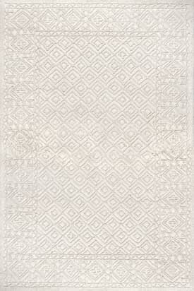 Ivory Gracelyn Bordered Wool Rug swatch