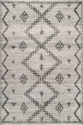 Light Gray 2' x 6' Textured Moroccan Jute Rug swatch