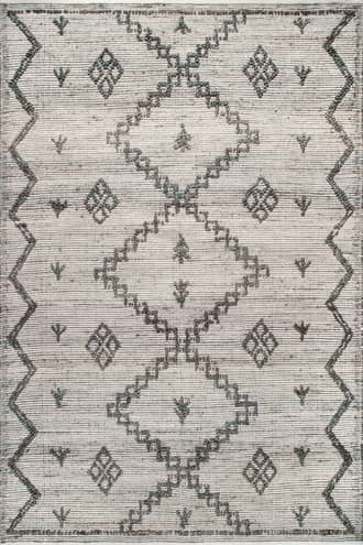 Light Grey 2' x 6' Textured Moroccan Jute Rug swatch