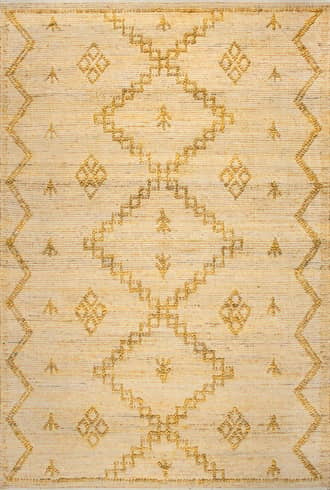 Yellow 2' x 3' Textured Moroccan Jute Rug swatch