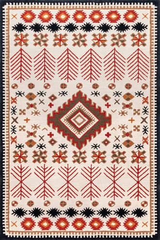 Multicolor 5' x 8' Amara Wool Symbolic Rug swatch