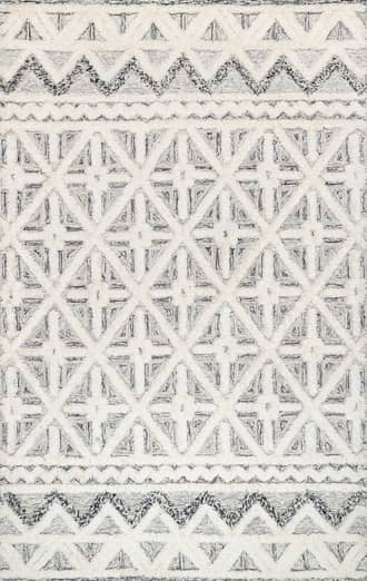 Ivory 4' x 6' London Wool Lattice Rug swatch