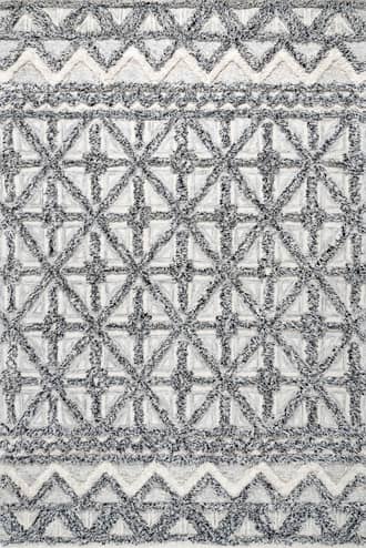 Grey 4' x 6' London Wool Lattice Rug swatch