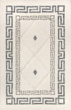 Ivory Aretha Wool Textured Chains Rug swatch