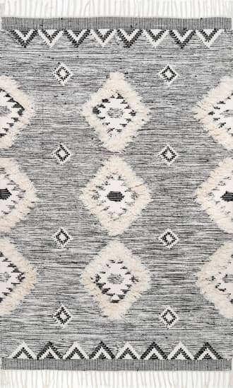 4' Shaggy Moroccan Lattice Fringe Rug primary image