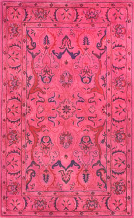 Pink 2' 6" x 12' Leaflet Fountain Rug swatch