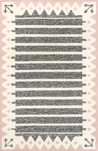 Pink Amani Wool Banded Rug swatch